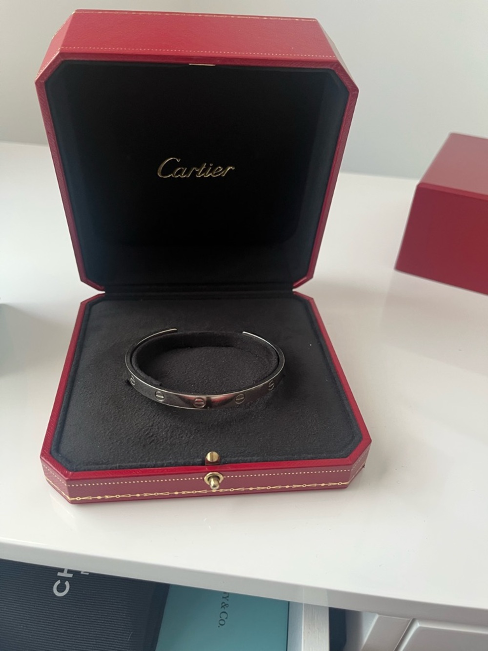 Authentic Cartier love bracelet cuff white gold